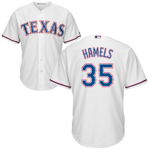 Rangers #35 Cole Hamels White Cool Base Stitched Youth MLB Jersey